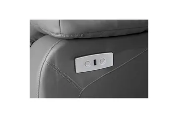 Sofa 2-seter Lannilis Grå, PU/tre/metall - Grå, PU/tre/metall - Møbler - Sofaer - Reclinersofaer