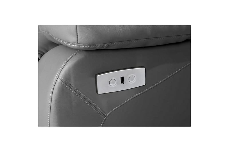 Sofa 2-seter Lannilis Grå, PU/tre/metall - Grå, PU/tre/metall - Møbler - Sofaer - Reclinersofaer