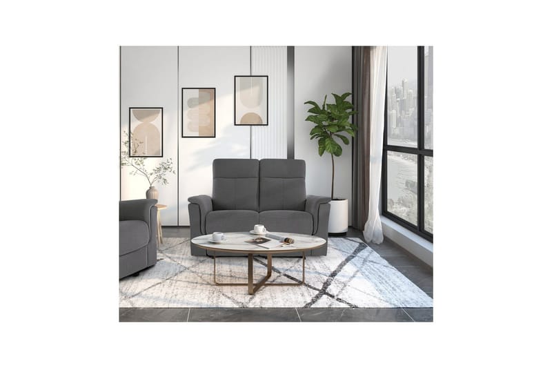 Sofa 2-seter Southbrook Antrasitt, Stoff/tre/metall, Elektrisk recliner - Antrasitt, Stoff/tre/metall, Elektrisk recliner - Møbler - Sofaer - Reclinersofaer