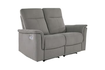 Lys grå, Stoff/tre/metall, Elektrisk recliner