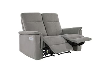 Sofa 2-seter Southbrook Lys grå, Stoff/tre/metall, Elektrisk recliner - Lys grå, Stoff/tre/metall, Elektrisk recliner - Møbler - Sofaer - Reclinersofaer