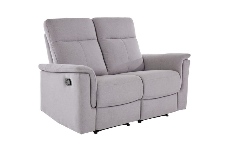 Sofa 2-seter Southbrook Lys grå, Stoff/tre/metall, Manuell hvilestol - Lys grå, Stoff/tre/metall, Manuell hvilestol - Møbler - Sofaer - Reclinersofaer
