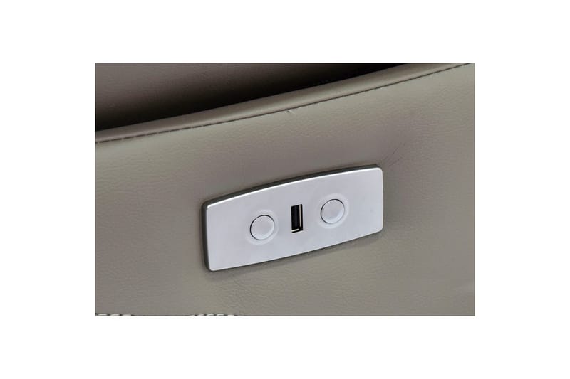 Sofa 2-seter Southbrook Lys grå, PU/tre/metall, Elektrisk recliner - Lys grå, PU/tre/metall, Elektrisk recliner - Møbler - Sofaer - Reclinersofaer