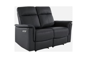 Svart, Ekte skinn/PU/Tre/Metall, Elektrisk recliner