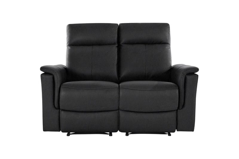 Sofa 2-seter Southbrook Svart, Ekte skinn/PU/Tre/Metall, Manuell hvilestol - Svart, Ekte skinn/PU/Tre/Metall, Manuell hvilestol - Møbler - Sofaer - Reclinersofaer