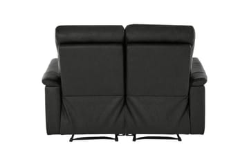 Sofa 2-seter Southbrook Svart, Ekte skinn/PU/Tre/Metall, Manuell hvilestol - Svart, Ekte skinn/PU/Tre/Metall, Manuell hvilestol - Møbler - Sofaer - Reclinersofaer