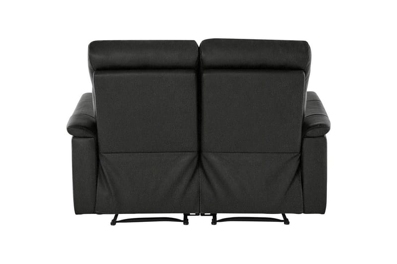 Sofa 2-seter Southbrook Svart, Ekte skinn/PU/Tre/Metall, Manuell hvilestol - Svart, Ekte skinn/PU/Tre/Metall, Manuell hvilestol - Møbler - Sofaer - Reclinersofaer