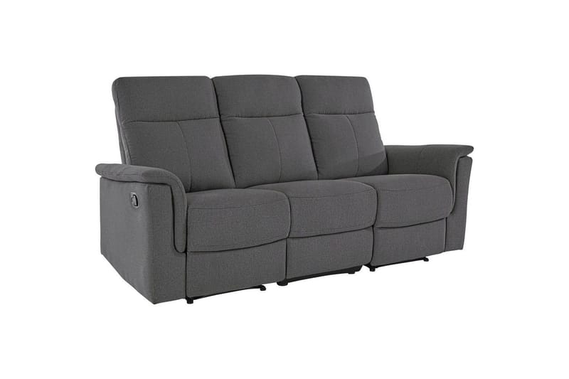 Sofa 3-seter Southbrook Antrasitt, Stoff/tre/metall, Manuell hvilestol - Antrasitt, Stoff/tre/metall, Manuell hvilestol - Møbler - Sofaer - Reclinersofaer
