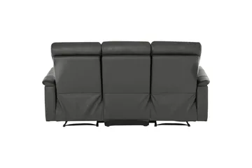 Sofa 3-seter Southbrook Grå, PU/tre/metall, Manuell hvilestol - Grå, PU/tre/metall, Manuell hvilestol - Møbler - Sofaer - Reclinersofaer