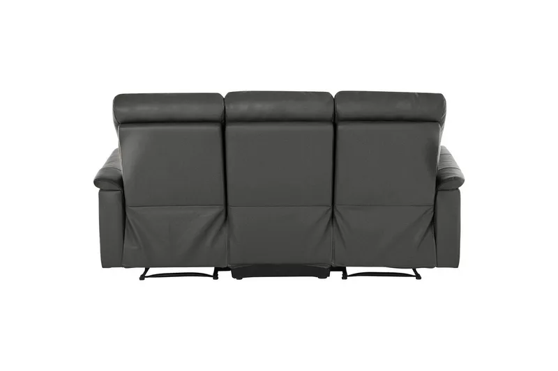Sofa 3-seter Southbrook Grå, PU/tre/metall, Manuell hvilestol - Grå, PU/tre/metall, Manuell hvilestol - Møbler - Sofaer - Reclinersofaer
