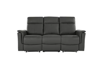 Sofa 3-seter Southbrook Grå, PU/tre/metall, Manuell hvilestol - Grå, PU/tre/metall, Manuell hvilestol - Møbler - Sofaer - Reclinersofaer