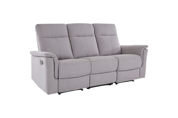 Sofa 3-seter Southbrook Lys grå, Stoff/tre/metall, Manuell hvilestol