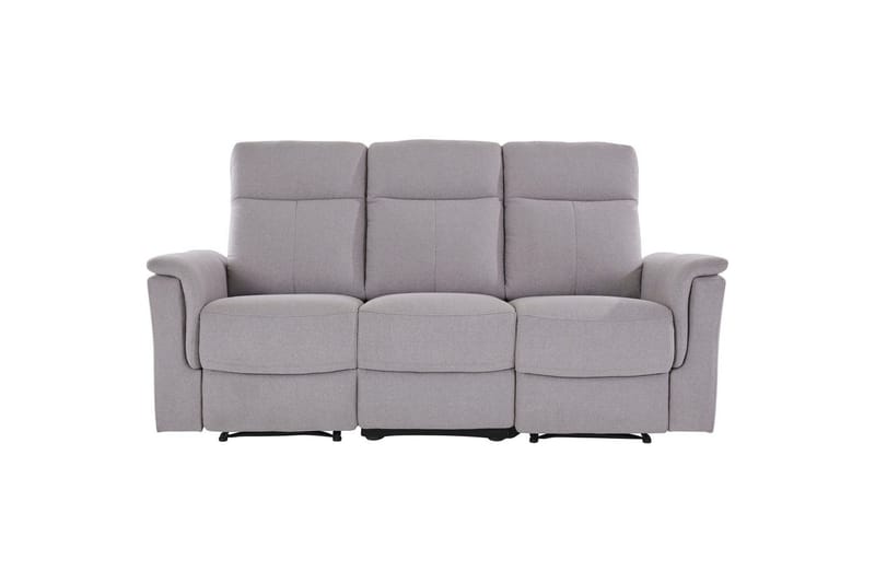 Sofa 3-seter Southbrook Lys grå, Stoff/tre/metall, Manuell hvilestol - Lys grå, Stoff/tre/metall, Manuell hvilestol - Møbler - Sofaer - Reclinersofaer