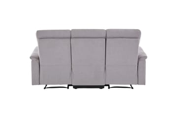 Sofa 3-seter Southbrook Lys grå, Stoff/tre/metall, Manuell hvilestol - Lys grå, Stoff/tre/metall, Manuell hvilestol - Møbler - Sofaer - Reclinersofaer