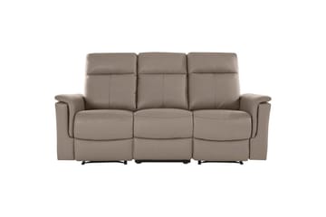 Sofa 3-seter Southbrook Lys grå, PU/tre/metall, Manuell hvilestol - Lys grå, PU/tre/metall, Manuell hvilestol - Møbler - Sofaer - Reclinersofaer