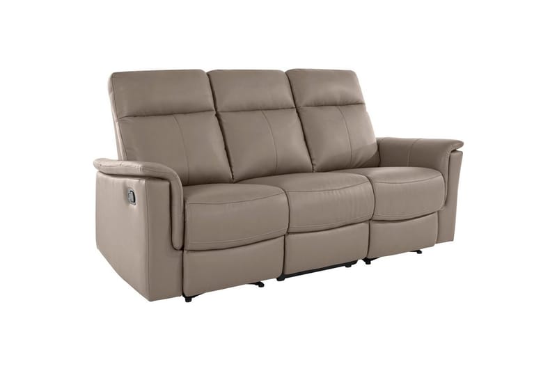 Sofa 3-seter Southbrook Lys grå, PU/tre/metall, Manuell hvilestol - Lys grå, PU/tre/metall, Manuell hvilestol - Møbler - Sofaer - Reclinersofaer