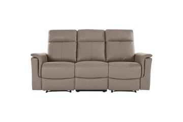 Sofa 3-seter Southbrook Lys grå, PU/tre/metall, Manuell hvilestol - Lys grå, PU/tre/metall, Manuell hvilestol - Møbler - Sofaer - Reclinersofaer