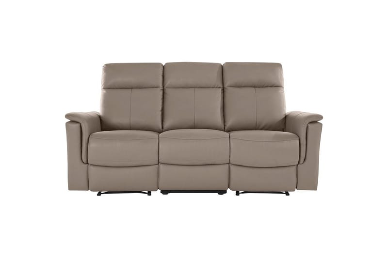 Sofa 3-seter Southbrook Lys grå, PU/tre/metall, Manuell hvilestol - Lys grå, PU/tre/metall, Manuell hvilestol - Møbler - Sofaer - Reclinersofaer