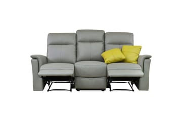 Sofa 3-seter Southbrook Lys grå, PU/tre/metall, Elektrisk recliner - Lys grå, PU/tre/metall, Elektrisk recliner - Møbler - Sofaer - Reclinersofaer