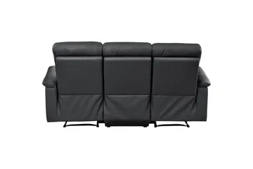 Sofa 3-seter Southbrook Svart, Ekte skinn/PU/Tre/Metall, Elektrisk recliner - Svart, Ekte skinn/PU/Tre/Metall, Elektrisk recliner - Møbler - Sofaer - Reclinersofaer