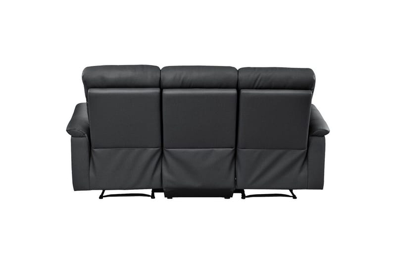 Sofa 3-seter Southbrook Svart, Ekte skinn/PU/Tre/Metall, Elektrisk recliner - Svart, Ekte skinn/PU/Tre/Metall, Elektrisk recliner - Møbler - Sofaer - Reclinersofaer