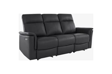 Svart, Ekte skinn/PU/Tre/Metall, Elektrisk recliner