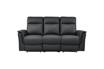 Sofa 3-seter Southbrook Svart, Ekte skinn/PU/Tre/Metall, Elektrisk recliner - Svart, Ekte skinn/PU/Tre/Metall, Elektrisk recliner - Møbler - Sofaer - Reclinersofaer