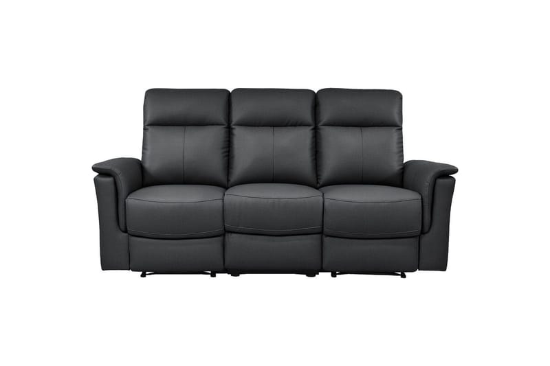Sofa 3-seter Southbrook Svart, Ekte skinn/PU/Tre/Metall, Elektrisk recliner - Svart, Ekte skinn/PU/Tre/Metall, Elektrisk recliner - Møbler - Sofaer - Reclinersofaer