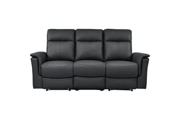 Sofa 3-seter Southbrook Svart, Ekte skinn/PU/Tre/Metall, Elektrisk recliner - Svart, Ekte skinn/PU/Tre/Metall, Elektrisk recliner - Møbler - Sofaer - Reclinersofaer