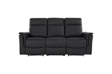 Sofa 3-seter Southbrook Svart, Lær/PU/Tre/Metall, Manuell hvilestol - Svart, Lær/PU/Tre/Metall, Manuell hvilestol - Møbler - Sofaer - Reclinersofaer