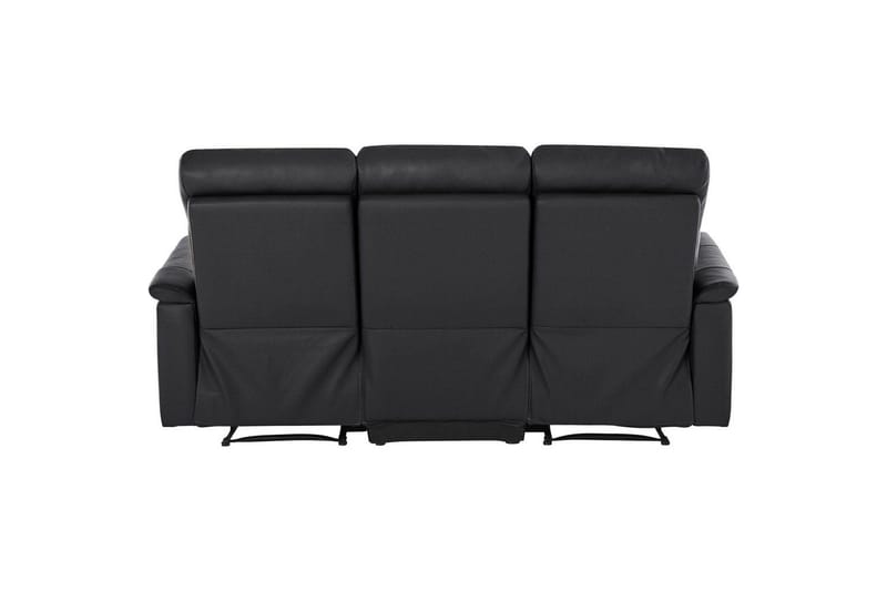 Sofa 3-seter Southbrook Svart, Lær/PU/Tre/Metall, Manuell hvilestol - Svart, Lær/PU/Tre/Metall, Manuell hvilestol - Møbler - Sofaer - Reclinersofaer