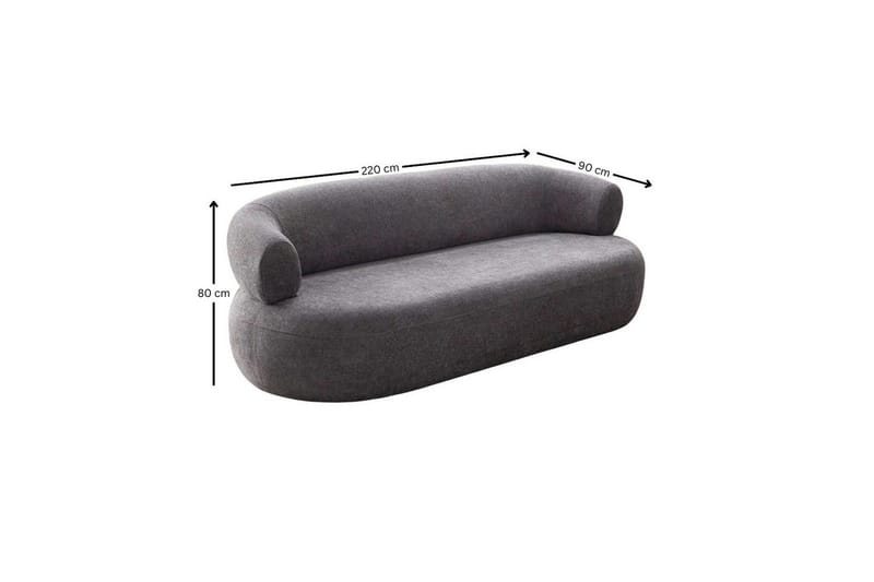 Kollumber Sofa 3-seter - Mørkgrå - Møbler - Sofaer - 3 seter sofa