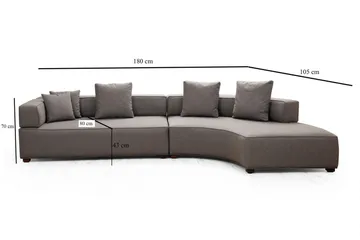 Lasalle Divansofa 3-seters - Grå - Møbler - Sofaer - 3 seter sofa