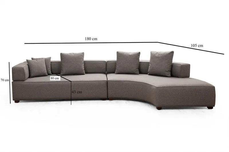 Lasalle Divansofa 3-seters - Grå - Møbler - Sofaer - 3 seter sofa