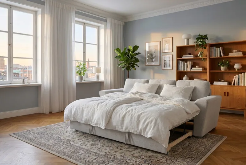 Leia 3-seters Sovesofa i Stoff - Beige - Møbler - Sofaer - Sovesofaer - 3 seters sovesofa