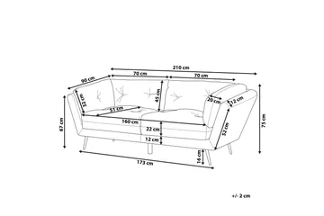 Lenvik Sofa 3-seter - Beige/Svart - Møbler - Sofaer - Fløyelssofaer