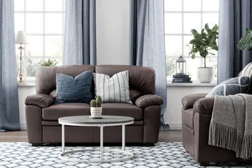 Lindby 2-seters sofa i kunstskinn - Brun - Møbler - Sofaer - Skinnsofaer