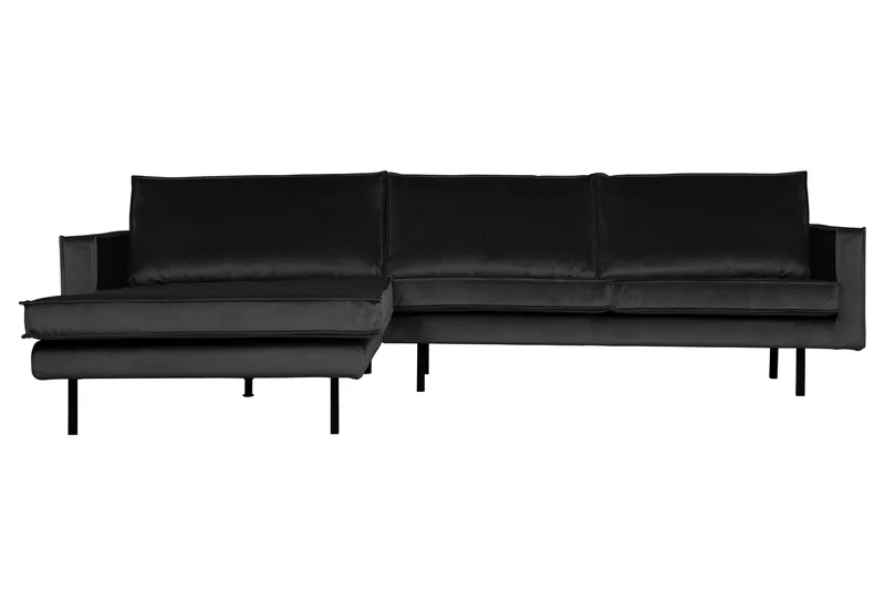 Lissbon 3-seter Venstrevendt L-formet Sofa med Sjeselong 300 cm i Fløyel, Grå