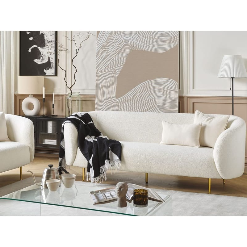 Loen 3-seter Buet Sofa i Bouclé - Offwhite - Møbler - Sofaer - 3 seter sofa