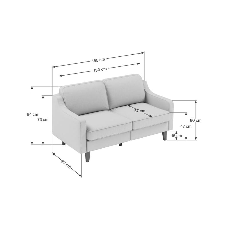 Lorvas 2-seters sofa - Svart - Møbler - Sofaer - 2 seter sofa