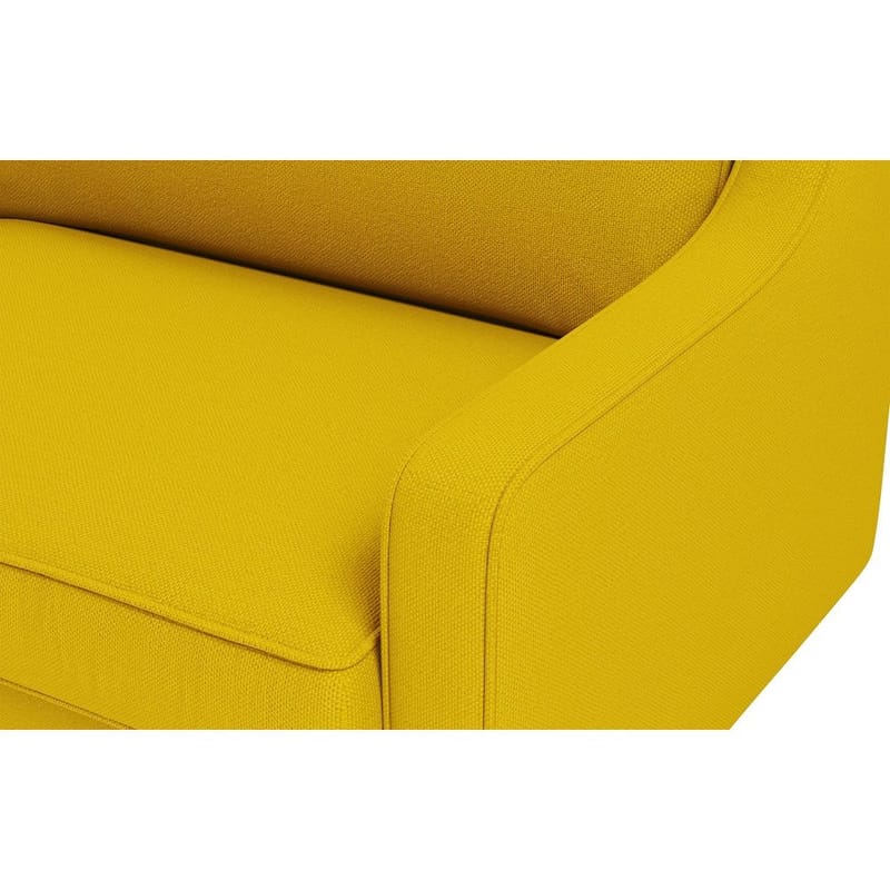 Lorvas 3-seter Dyp Sofa med Buede Armlener i Stoff - Gul - Møbler - Sofaer - 3 seter sofa