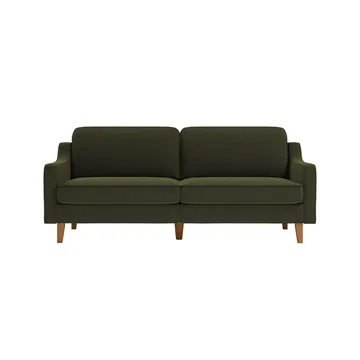 Lorvas 3-seter Dyp Sofa med Buede Armlener i Stoff - Mørkegrønn - Møbler - Sofaer - Fløyelssofaer