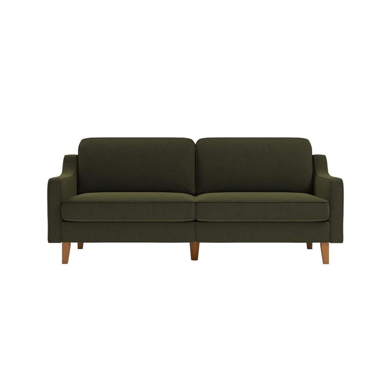 Lorvas 3-seter Dyp Sofa med Buede Armlener i Stoff - Mørkegrønn - Møbler - Sofaer - Fløyelssofaer