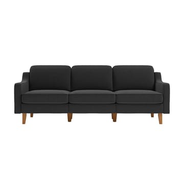 Lorvas 3-seter Dyp Sofa med Buede Armlener i Stoff med Trebein - Grafittgrå - Møbler - Sofaer - Fløyelssofaer