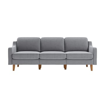 Lorvas 3-seter Dyp Sofa med Buede Armlener i Stoff med Trebein - Kullgrå - Møbler - Sofaer - Fløyelssofaer
