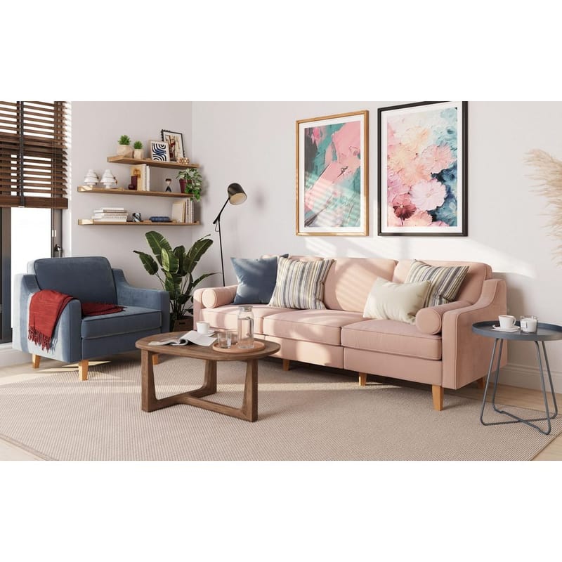 Lorvas 3-seters sofa - Lyserød - Møbler - Sofaer - Fløyelssofaer