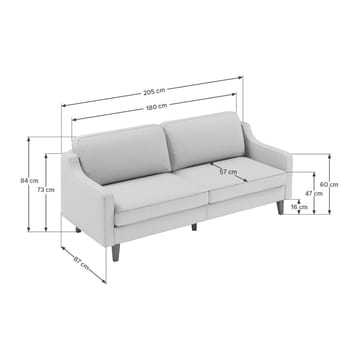 Lorvas 3-seters sofa - Sand - Møbler - Sofaer - Fløyelssofaer