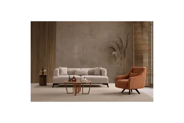 Malkiat Sofa 3-seter - Beige/Svart - Møbler - Sofaer - 3 seter sofa