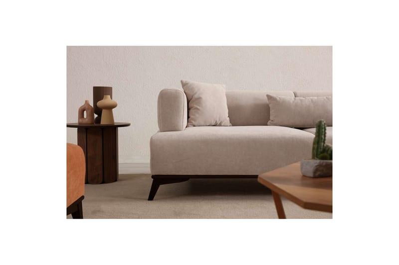 Malkiat Sofa 3-seter - Beige/Svart - Møbler - Sofaer - 3 seter sofa