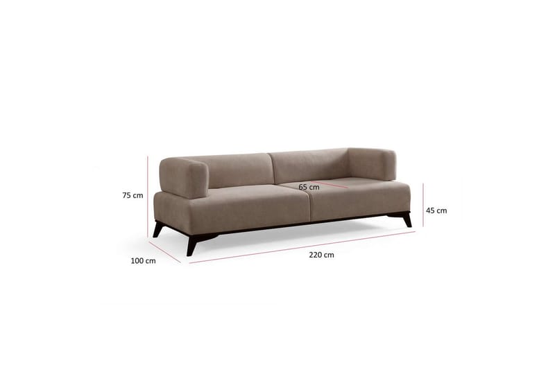 Malkiat Sofa 3-seter - Beige/Svart - Møbler - Sofaer - 3 seter sofa